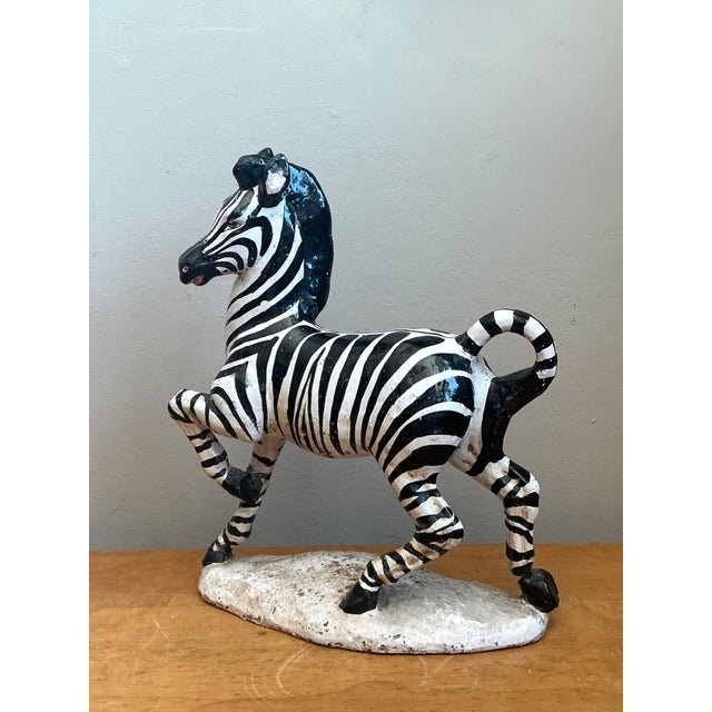 Ceramic Vintage Italian Ceramic Zebra Sculpture For Sale - Image 7 of 12
