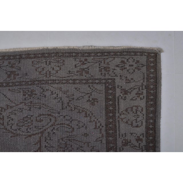 Gray 1960s Home Living Handknotted Wool Carpet For Sale - Image 8 of 8