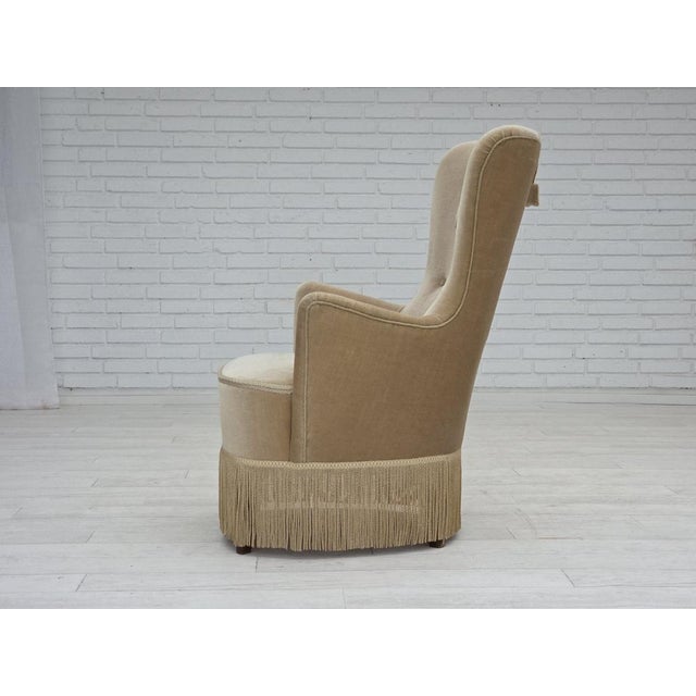 Vintage Danish Chair in Furniture Velour, 1960s For Sale - Image 12 of 18