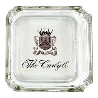 Vintage the Carlyle Hotel Nyc Glass Ashtray Dish New York City For Sale