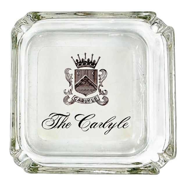 Vintage the Carlyle Hotel Nyc Glass Ashtray Dish New York City For Sale