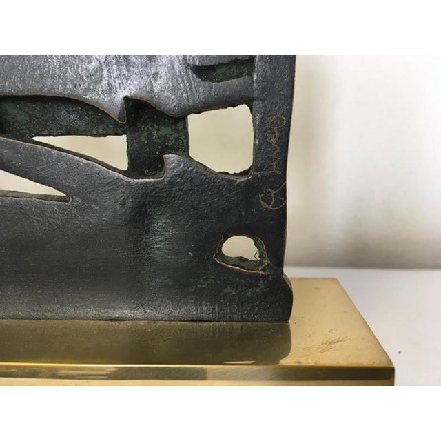Bronze and Brass Abstract Sculpture by Nevio De Luca, Italy, 1980s For Sale - Image 16 of 17