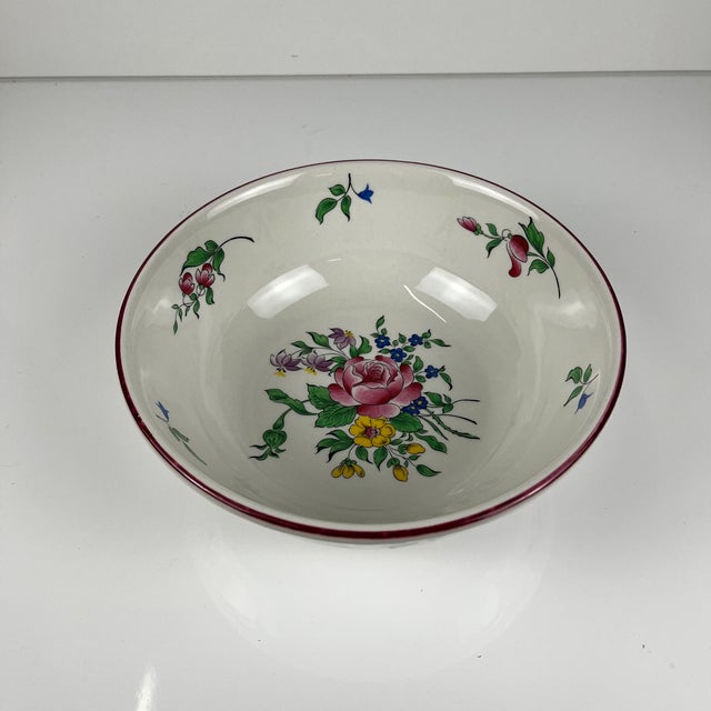 1980s Small Salad Bowl Reverbère Model with Pink Pattern and Textured Exterior by Kg Lunéville, 1980s For Sale - Image 5 of 7