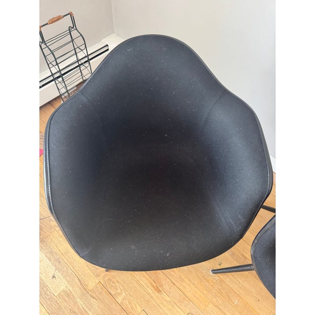 Herman Miller Herman Miller - (Set of 4) Eames Upholstered Molded FiberGlass Armchair For Sale - Image 4 of 5