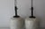 Pair of studio made ceramic lamps. We added an 8" acrylic base and hi-quality hardware for 3-way light bulbs. Each lamp...