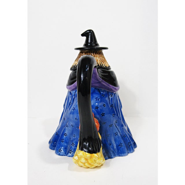 1997 Inspirado Witchy Poo Hand-Painted Halloween Teapot For Sale In Austin - Image 6 of 14