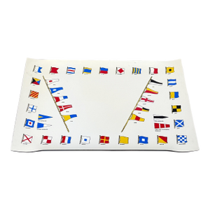 Vintage Nautical Signal Flags Plastic Serving Tray Barware