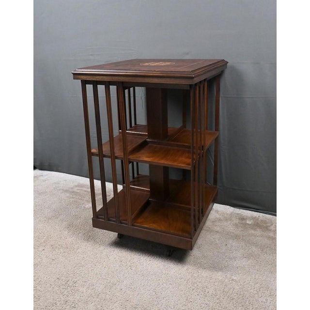 Mid-20th Century Mahogany Revolving Bookshelf, England, 1950s For Sale - Image 3 of 13