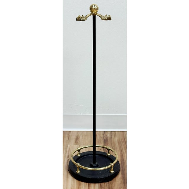Metal Vintage Brass and Cast Iron Golf Club Fireplace Tools For Sale - Image 7 of 12