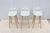 Baby Blue Danish Modern Iskos-Berlin for Muuto Fiber Bar Stools Oak Wood Base - Set of 3 For Sale - Image 8 of 18
