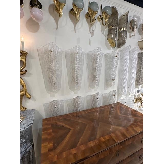 Early 21st Century Pair of Large-Scale Wave Murano Glass Sconces For Sale - Image 5 of 5