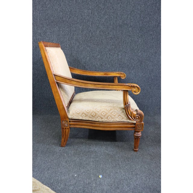 Louis XV Style Carved and Upholstered Open Armchairs W/ Ottomans - 2 Sets For Sale - Image 11 of 13