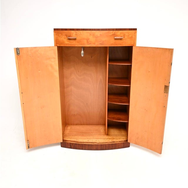 Art Deco Satin Birch and Walnut Compactum Wardrobe, 1930s For Sale - Image 4 of 11