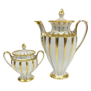 Porcelain Grecque Coffee & Sugar Box from Fürstenberg, Athena, Set of 2 For Sale