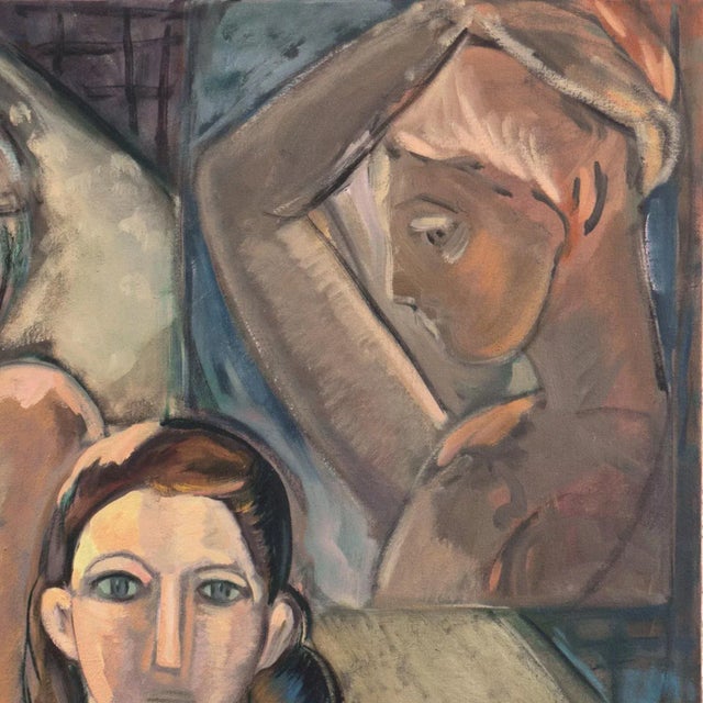'Women in Interior' by Mary Zarbano, Large Oil, California Woman Artist Studied With Picasso For Sale - Image 4 of 9