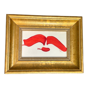 Contemporary Original “Flying Red Lips” Abstract Painting