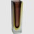 Vintage Mid Century Murano glass tall square vase. Clear or colorless with a gold yellow color center fading to brown...