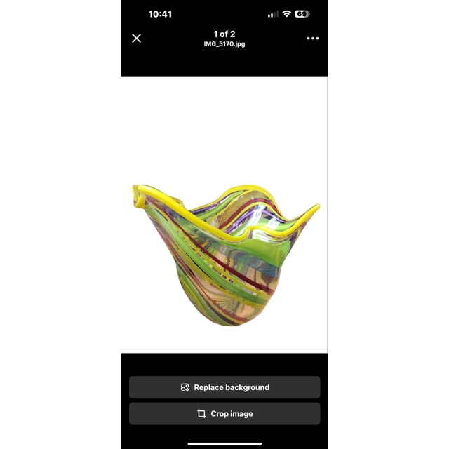 Glass Rollin Karg Blown Glass Bowl For Sale - Image 7 of 8