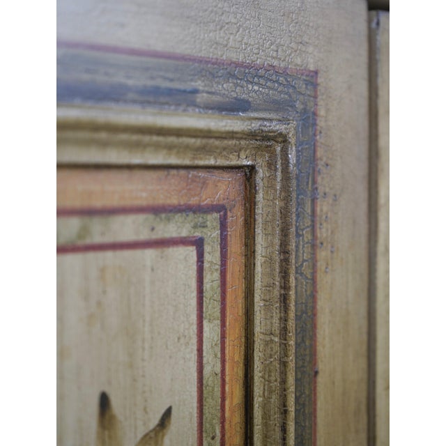 Habersham Style Hand Painted Armoire Tv Unit For Sale - Image 12 of 16