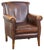 English Style Chair in Dark Brown Cowhide For Sale