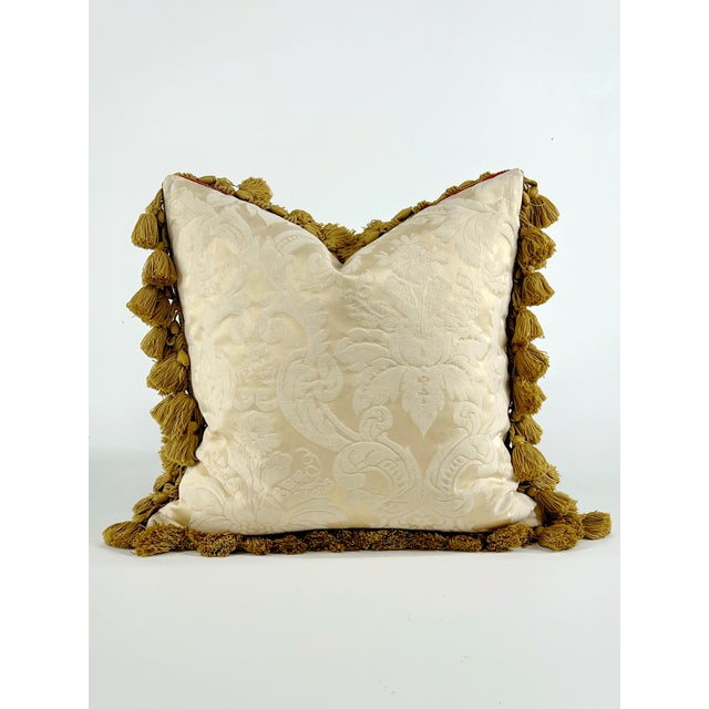 Red Early 20th Century Crested Aubusson Pillow For Sale - Image 8 of 9