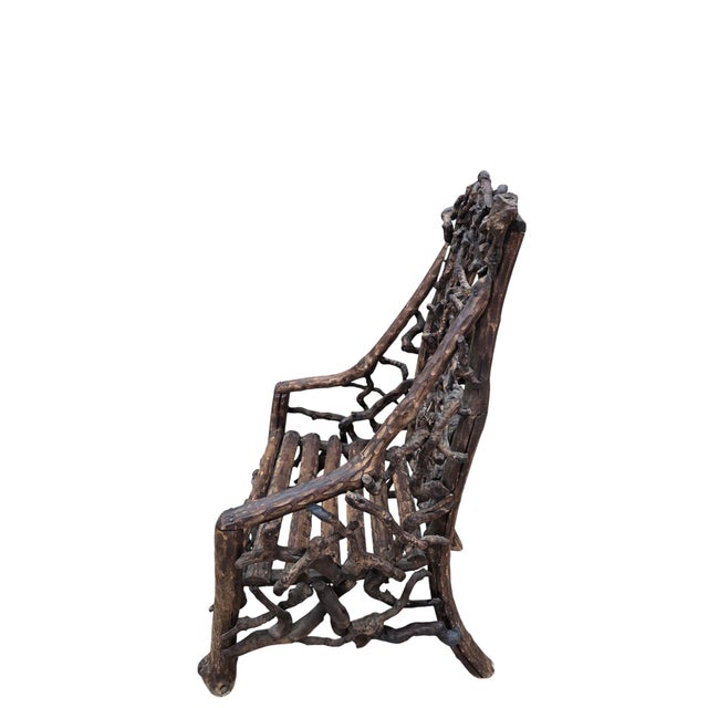 Early 20th Century Antique Rustic Handcrafted Adirondack Child's Chair For Sale - Image 5 of 6