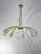 12-light "Spider" chandelier in brass and Murano glass in the style of Ercole Barovier, 1950 Curved brass frame and bell-...