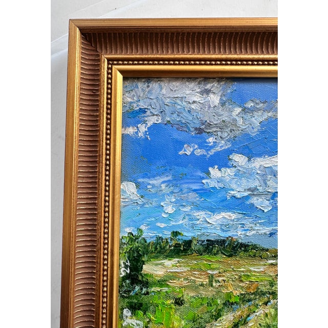Landscape Painting Plein Air Gilt Wood Frame Oil on Canvas For Sale In Los Angeles - Image 6 of 10