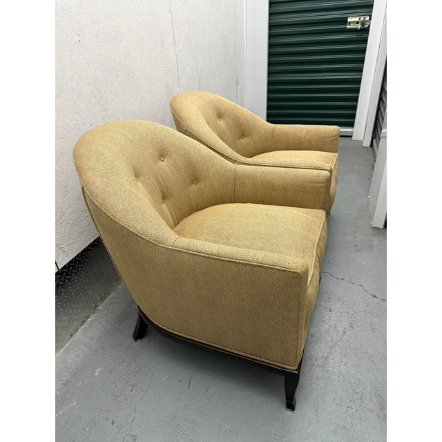 Traditional 1990s Pair of A. Rudin Model 615 Chairs in Neutral Designer Upholstery For Sale - Image 3 of 18
