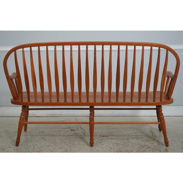 Windsor Style Hand Crafted Long Bench Settee For Sale - Image 16 of 18