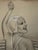Original graphite pencil drawing by American artist and illustrator Theodore E. Schrock (1879–1952), depicting a smiling...