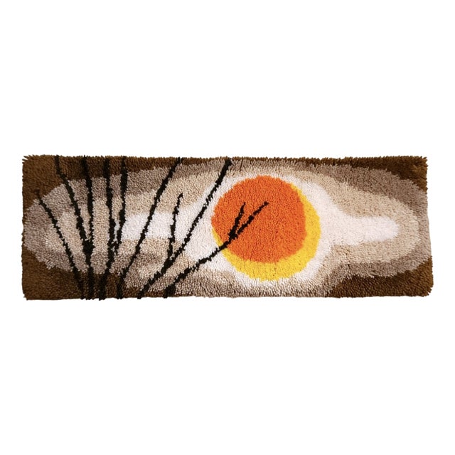 Mid-Century Modern German Wall Tapestry in Wool, 1970s For Sale