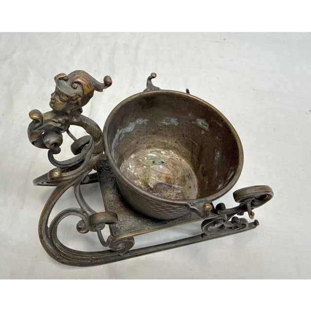 Antique 19th Century Bronze Victorian Sleigh Ring Holder Jewelry Jar Dish For Sale - Image 12 of 14