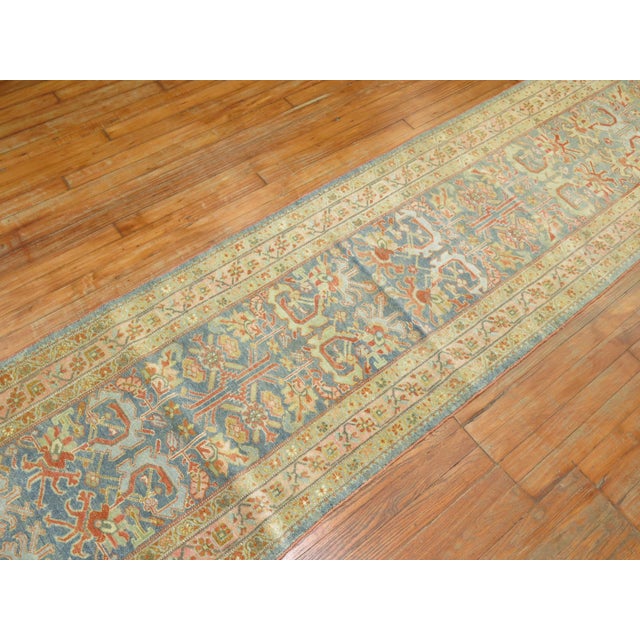 Persian Antique Zabihi Collection Long Blue Persian Malayer Runner - 2'5" x 18'1" For Sale - Image 3 of 12