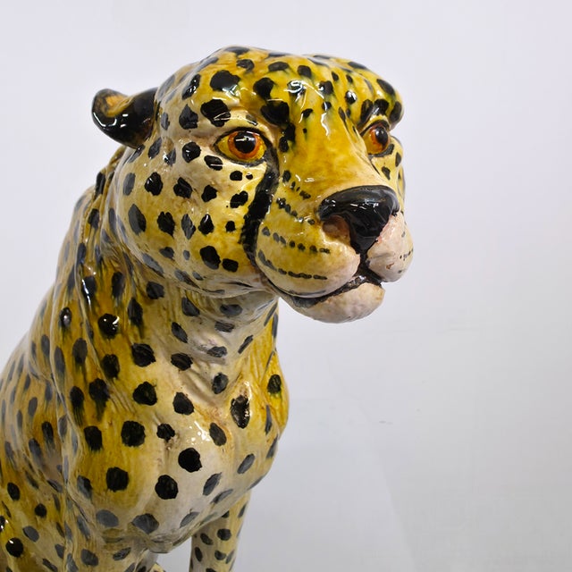 Italian Terracotta Leopard Statue, 1960s For Sale - Image 4 of 10