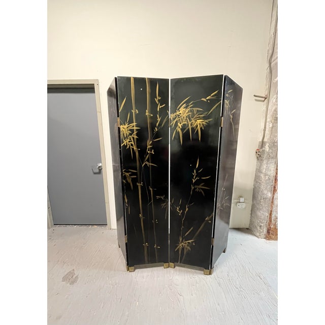 Mid 20th Century Vintage 4 Panel Chinoiserie Room Divider Screen For Sale - Image 5 of 5
