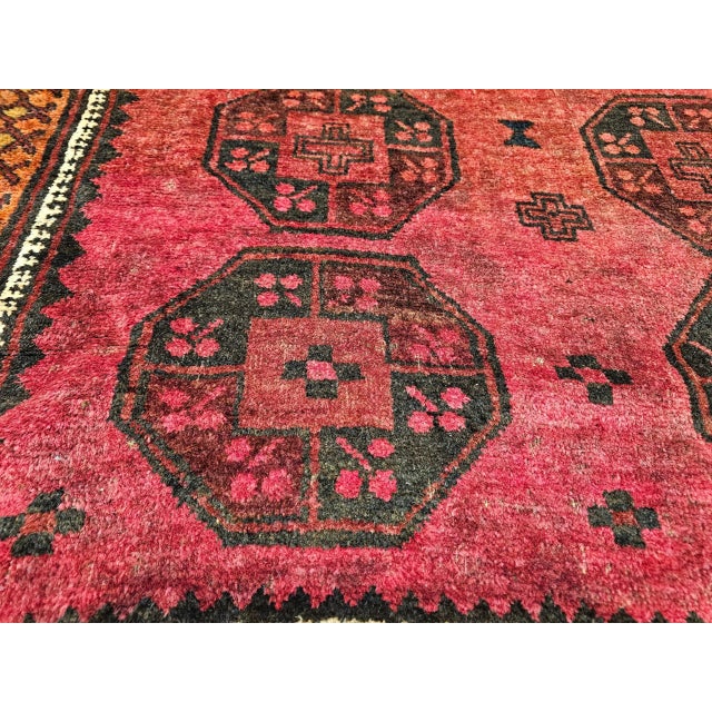 Vintage Afghan Bokhara Rug, Hand-Knotted Wool, 1950s Geometric Design For Sale - Image 12 of 12