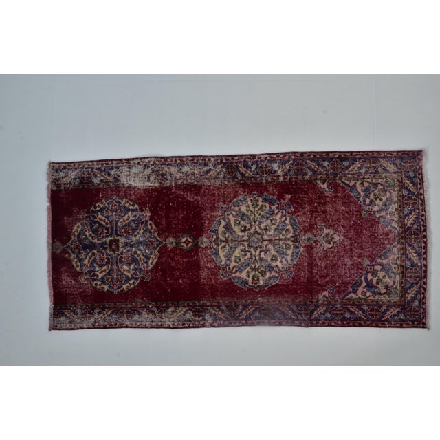 Red Anatolian Vintage Wool Carpet For Sale - Image 8 of 10