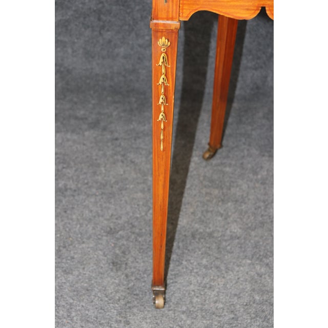 English Made Satinwood Adams Paint Decorated Carlton House Desk With Cubbies For Sale - Image 10 of 18