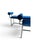 Hollywood Regency Pair of Hollywood Regency Cobalt Blue Velvet & Chrome Benches For Sale - Image 3 of 11