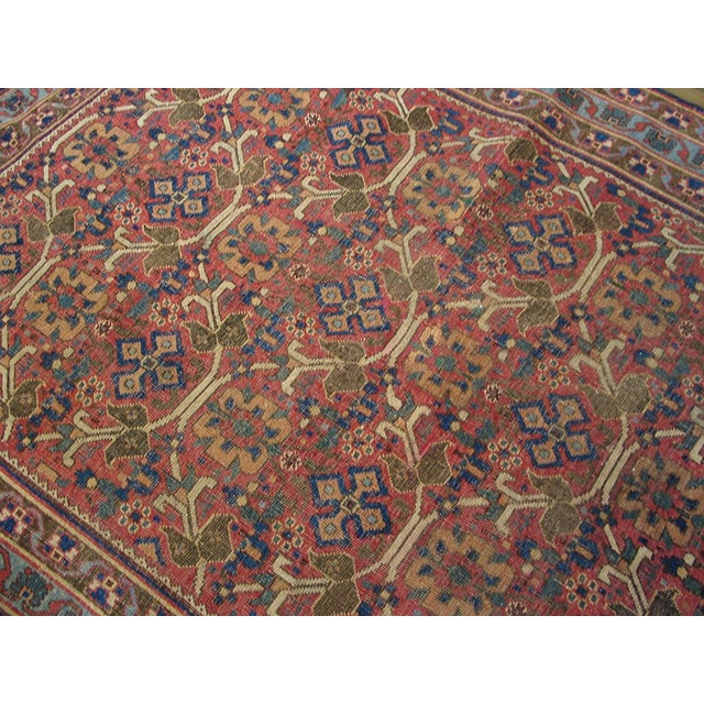 1900s Pink Raspebery Geometric Antique s.w. Persian Afshar Rug 4'2" X 6' Handknotted Wool Carpet For Sale - Image 4 of 5