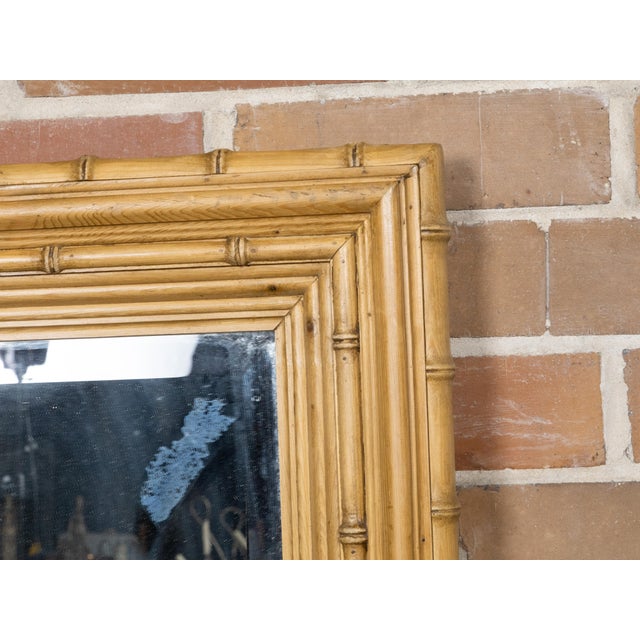 English Faux Bamboo Wall Mirror with Beveled Glass, circa 1890 For Sale - Image 4 of 10