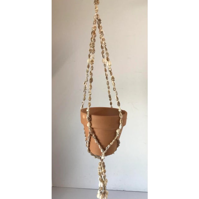 Vintage Shell Hanging Basket Planter Holder For Sale - Image 9 of 11