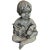 Midcentury Concrete Statue of Baby Holding Bunnies For Sale
