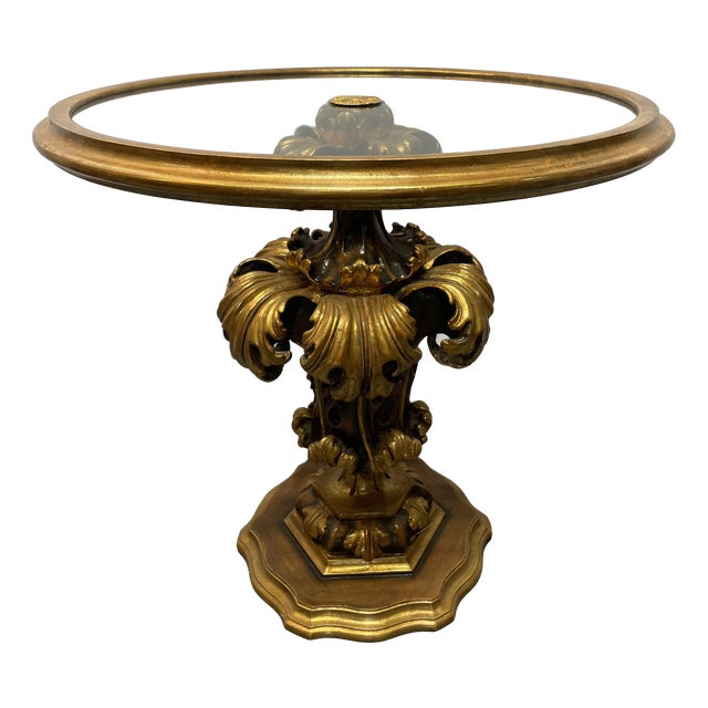 Venetian Hollywood Regency Round Side Table, Italy, 1960s For Sale