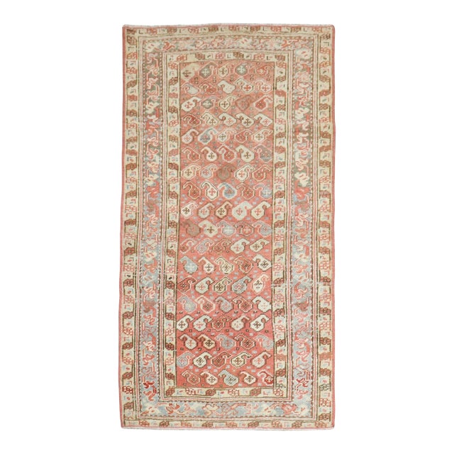 Antique Zabihi Collection Persian Heriz Small Geometric Rug - 2'11" x 5'4" For Sale
