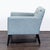 Modern West Elm Elton Tufted Light Blue Lounge Chair With Dark Wood Legs For Sale - Image 3 of 9