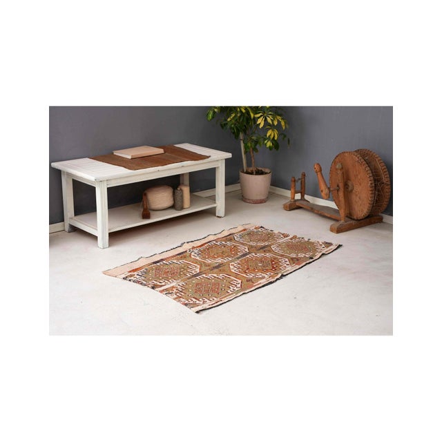 Small Vintage Embroidered Kilim Rug - 2`7″ X 4`5″ Ft. For Sale In Los Angeles - Image 6 of 6