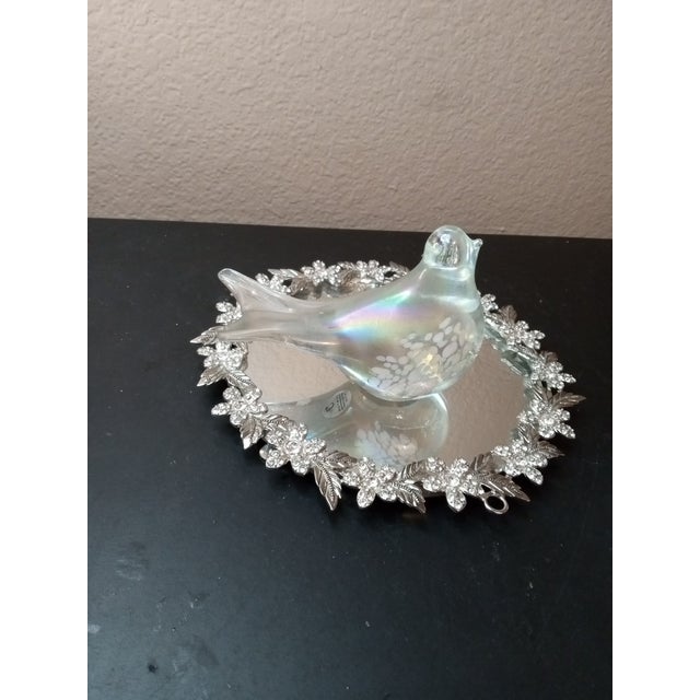 1970s Vintage Fenton Iridescent Glass Assorted Lot of 3 Figurines: Bird, Bunny & Fish For Sale - Image 5 of 9