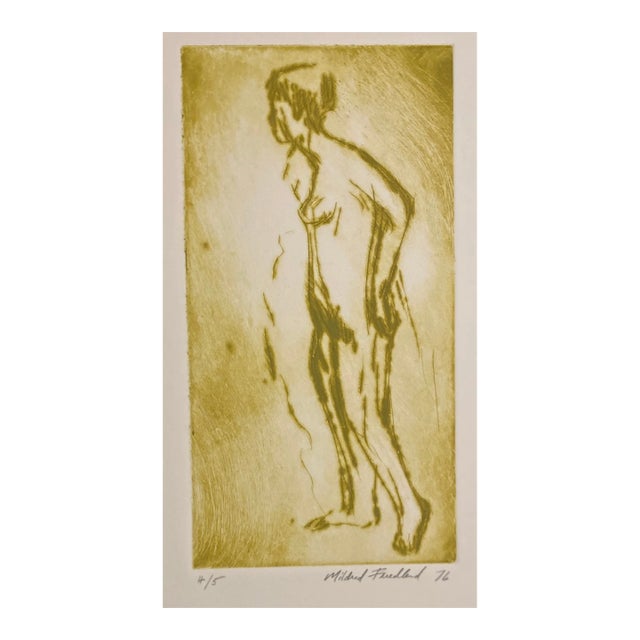 1976 Margaret Friedland Female Nude Etching For Sale